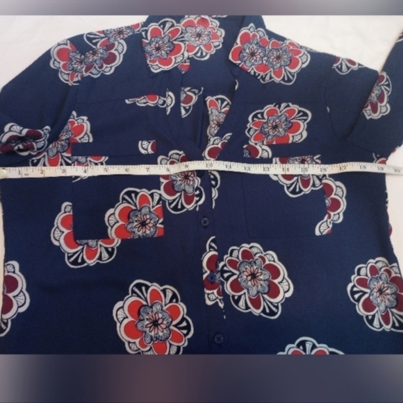 Express The Portofino Shirt Navy & Pink Floral Size SP - Picture 9 of 13